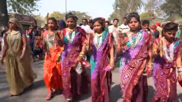 Alirajpur Madhya Pradesh Inde Mars 2022 Des Tribus Dansent Sur — Video