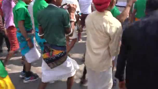 Alirajpur Madhya Pradesh India Mars 2022 Tribal Människor Dansar Trumslag — Stockvideo