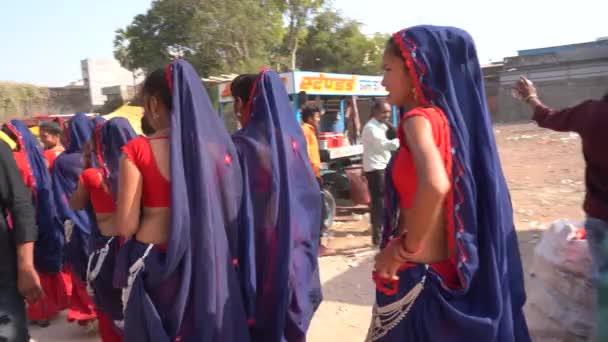 Alirajpur Madhya Pradesh India March 2022 Tribal People Gathered Together — Stock Video