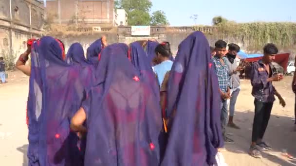 Alirajpur Madhya Pradesh Indien März 2022 Stammesangehörige Versammelten Sich Während — Stockvideo