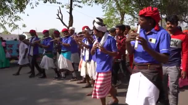 Alirajpur Madhya Pradesh India Marca 2022 Ludzie Plemienni Zebrali Się — Wideo stockowe
