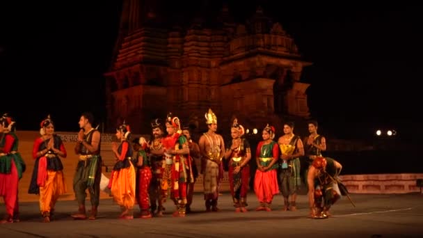 Khajuraho India Şubat 2022 Dansçılar Khajuraho Dans Festivali Sırasında Klasik — Stok video
