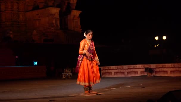 Khajuraho Inde Février 2022 Les Danseurs Exécutent Danse Classique Pendant — Video