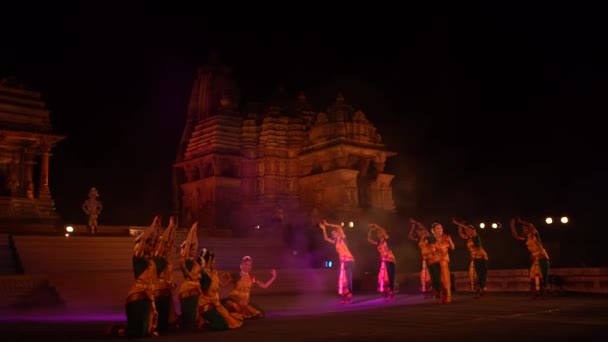 Khajuraho India February 2022 Dancers Perform Classical Dance Khajuraho Dance — Stock Video