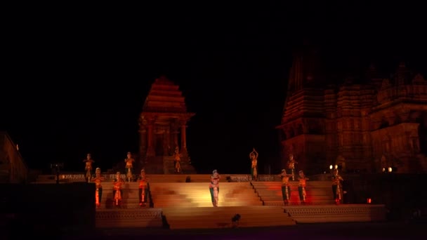 Khajuraho India Luty 2022 Tancerze Wykonują Taniec Klasyczny Podczas Festiwalu — Wideo stockowe