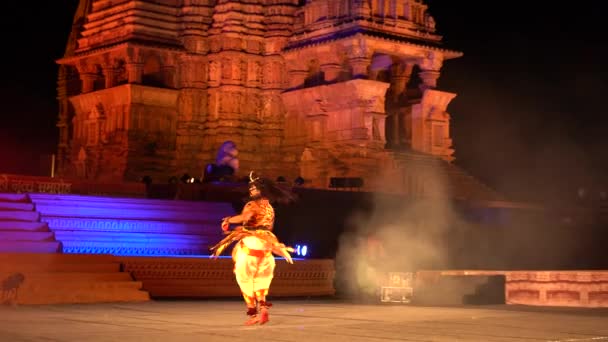 Khajuraho India Luty 2022 Tancerze Wykonują Taniec Klasyczny Podczas Festiwalu — Wideo stockowe