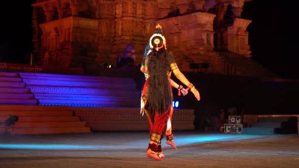 Khajuraho Índia Fevereiro 2022 Dançarinos Realizam Dança Clássica Durante Khajuraho — Vídeo de Stock