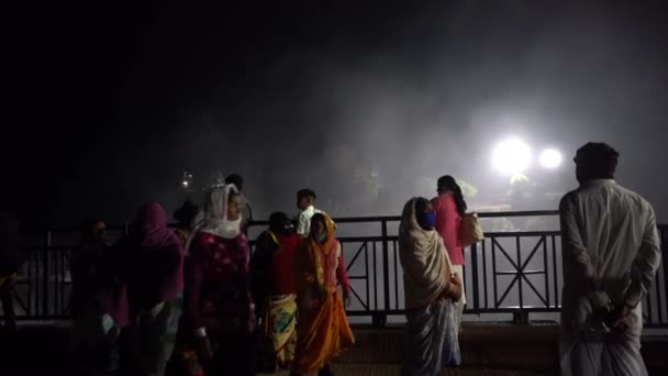 Bhedaghat Madhya Pradesh Індая Лютого 2022 Року Туристичний Візит Водоспаду — стокове відео