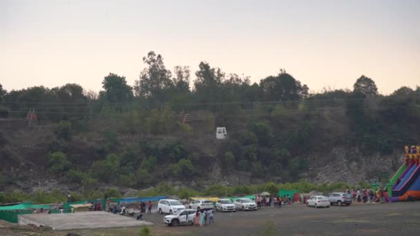 Jabalpur Madhya Pradesh India Grudzień 2022 Kolejka Linowa Oglądania Wodospadu — Wideo stockowe
