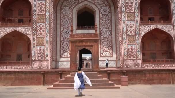 Agra Indien August 2022 Besuch Des Grabes Von Akbar Dem — Stockvideo
