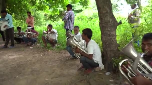 Agra India Agosto 2022 Musicisti Band Che Esercitano Suonare Nel — Video Stock