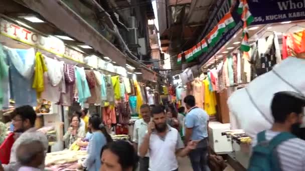 Agra Ινδια Αυγούστου 2022 Τουριστικός Τοπικός Κόσμος Και Πολυσύχναστοι Δρόμοι — Αρχείο Βίντεο