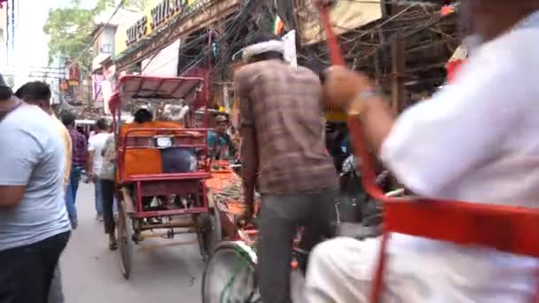 Agra India Augusti 2022 Turist Lokalbefolkning Och Upptagen Marknad Gator — Stockvideo