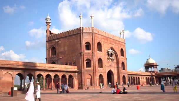 Delhi Ινδια Αυγούστου 2022 Ινδοί Τουρίστες Που Επισκέπτονται Τον Jama — Αρχείο Βίντεο