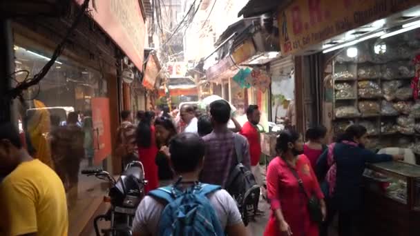 Agra India Ağustos 2022 Jama Mescidi Yakınlarındaki Chandni Chowk Delhi — Stok video