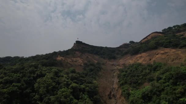 インド マハラシュトラ州シヴァージ マハラジ砦の航空眺望 — ストック動画