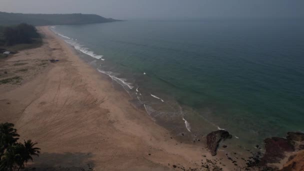 Nagranie Lotu Ptaka Najpiękniejszych Plaż Wybrzeża Konkan Maharashtra Drone Widok — Wideo stockowe