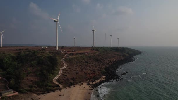 Flygfoto Bilder Vackraste Stränderna Konkan Kusten Maharashtra Drone Utsikt Över — Stockvideo