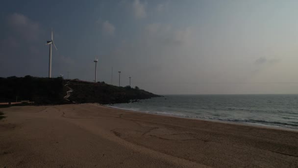 Аерофотозйомка Найкрасивіших Пляжів Узбережжя Конкана Махараштрі Вид Дрон Красивих Пляжів — стокове відео