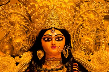 Tanrıça Durga Idol, Durga puja, Hindistan.