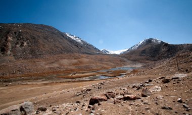 Himalaya manzarası. Ladakh, Hindistan