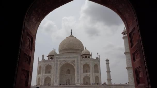 Taj Mahal Unesco Werelderfgoed Agra India — Stockvideo