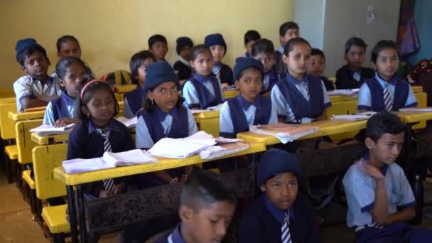 Nagpur Maharashtra India December 2022 Indian Rural School Student Classroom — Stock Video