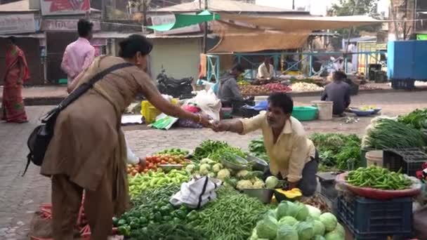 Nagpur Maharashtra India Prosince 2022 Pouliční Prodejci Zeleniny Různého Zboží — Stock video