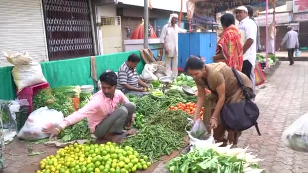 Nagpur Maharashtra India Diciembre 2022 Vendedores Ambulantes Que Venden Verduras — Vídeos de Stock