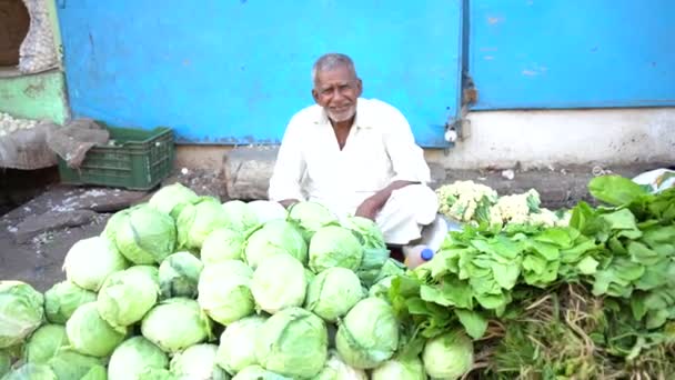 Nagpur Maharashtra India Aralık 2022 Sokak Satıcıları Sokak Pazarında Sebze — Stok video