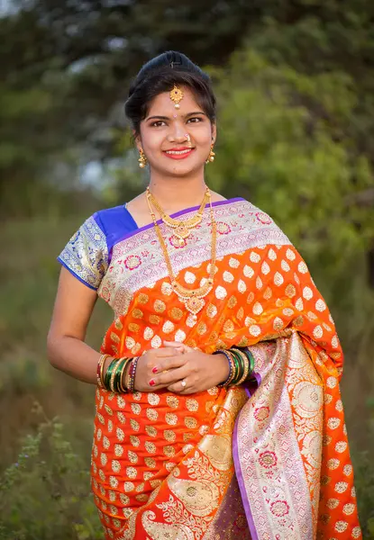 Beautiful Indian bride Wearing Saree