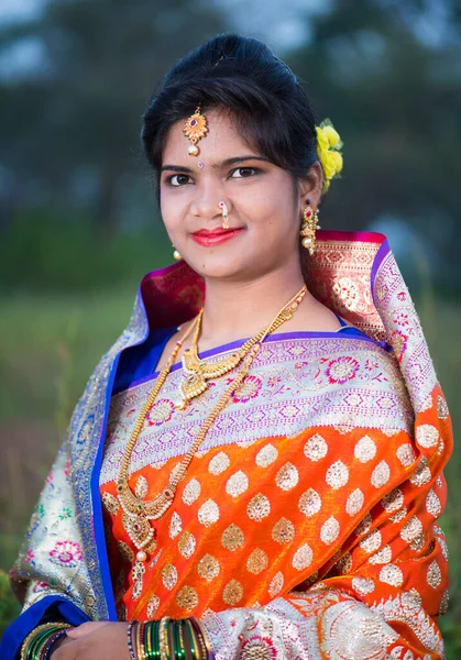 Beautiful Indian bride Wearing Saree