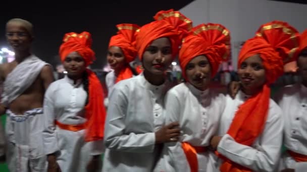 Wardha Maharashtra India Februari 2023 Studenten Groep Marathi Literatuurconferentie — Stockvideo