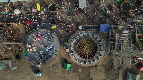 Wardha Maharashtra India January 2023 Drone Aerial Shot Amusement Park — Stock Video
