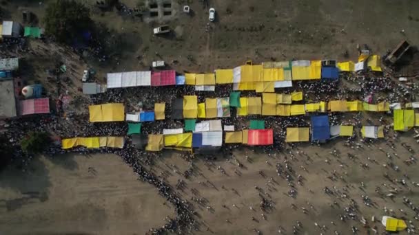 Drone Shot Του Bullock Καλάθι Αγωνιστικά Την Ευκαιρία Του Φεστιβάλ — Αρχείο Βίντεο