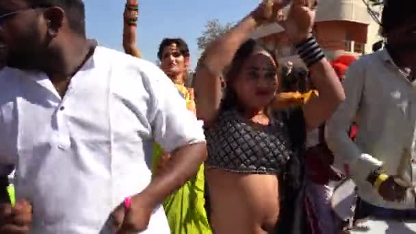 Амандаті Мавараштра Індая Січня 2023 Кануарі Або Хіджра Танцюють Вулиці — стокове відео