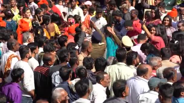 Amravati Maharashtra India Januarie 2023 Procesiunea Stradă Timpul Festivalului Religios — Videoclip de stoc