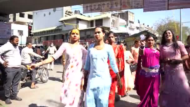 Amravati Maharashtra Inde Janvier 2023 Hijra Transgenres Procession Dans Rue — Video