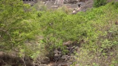 Ajanta Mağaraları 'nın dış görünüşü UNESCO Dünya Mirasları Alanıdır. Kayalarda büyük mağaralar olarak oyulmuş, Maharashtra, Aurangabad, Hindistan