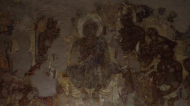 Ajanta Mağaraları no: 1, UNESCO Dünya Mirası Sitesi, Aurangabad, Maharashtra, Hindistan.