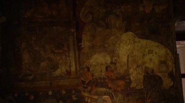 Ajanta Mağaraları no: 1, UNESCO Dünya Mirası Sitesi, Aurangabad, Maharashtra, Hindistan.