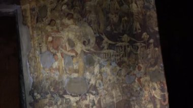 Ajanta Mağaraları no: 1, UNESCO Dünya Mirası Sitesi, Aurangabad, Maharashtra, Hindistan.