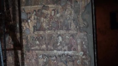 Ajanta Mağaraları no: 1, UNESCO Dünya Mirası Sitesi, Aurangabad, Maharashtra, Hindistan.