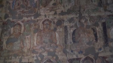 Ajanta Mağaraları no: 1, UNESCO Dünya Mirası Sitesi, Aurangabad, Maharashtra, Hindistan.
