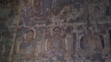 Ajanta Mağaraları no: 1, UNESCO Dünya Mirası Sitesi, Aurangabad, Maharashtra, Hindistan.