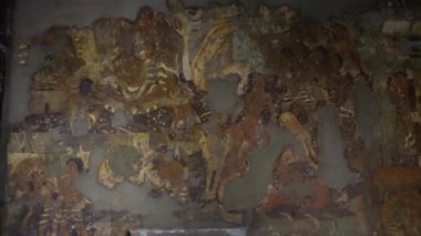 Ajanta Mağaraları no: 1, UNESCO Dünya Mirası Sitesi, Aurangabad, Maharashtra, Hindistan.