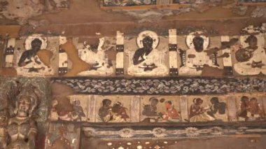 Ajanta Mağaraları no: 1, UNESCO Dünya Mirası Sitesi, Aurangabad, Maharashtra, Hindistan.