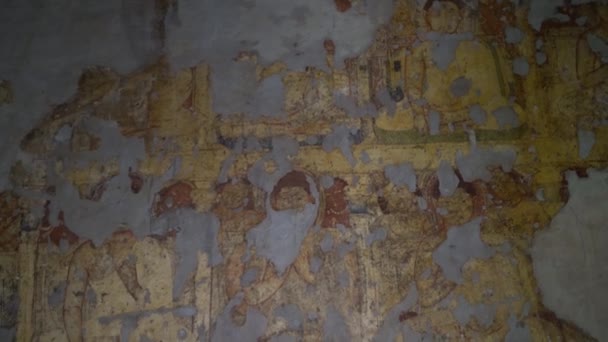 Oude Muurschildering Grotten Van Ajanta Unesco Werelderfgoed Aurangabad Maharashtra India — Stockvideo
