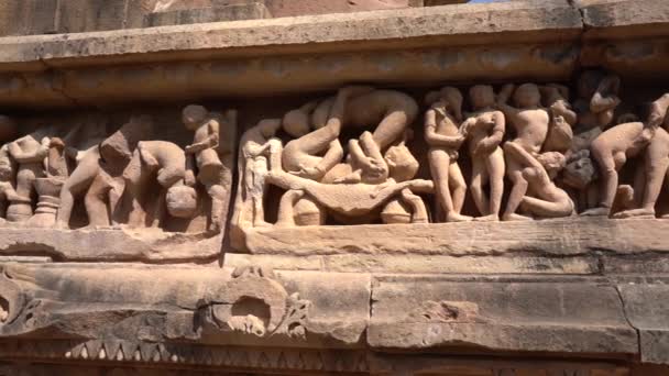 ラクシュマナ寺院 カハルシャホ ユネスコ世界遺産 マダヤプラデシュ インドのエロチック彫刻 — ストック動画