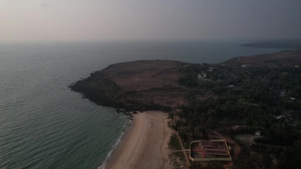 Αεροφωτογραφία Πλάνα Από Τις Πιο Όμορφες Παραλίες Της Ακτής Konkan — Αρχείο Βίντεο